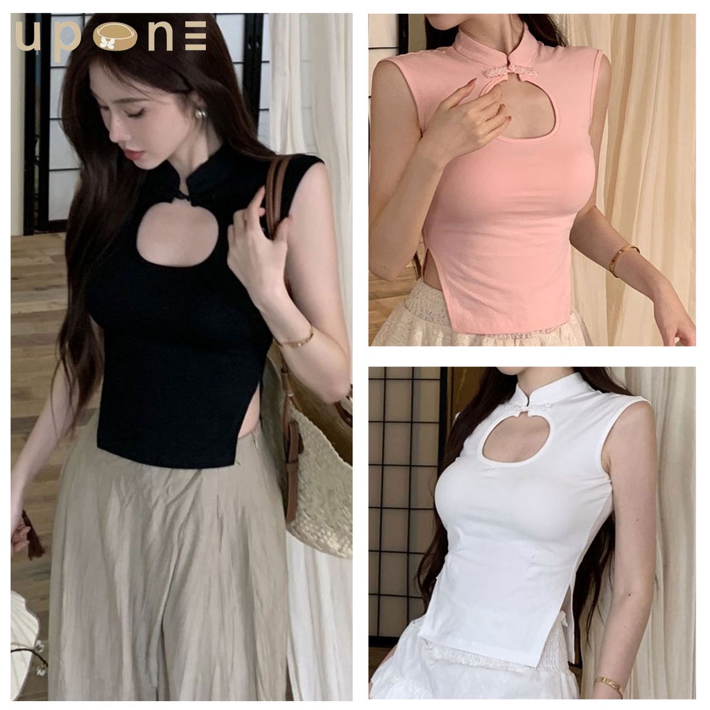 ครอปตรุษจีน สีพื้น งานเว้าหน้าอกเล็กน้อย แซ่บรับตรุษจีนกันค่าา