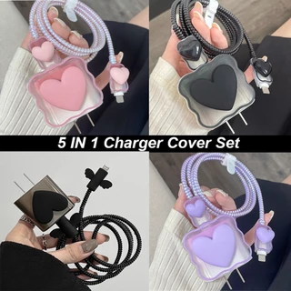 เคสซิลิโคน 3D น่ารัก ฝาครอบป้องกันตัวชาร์จ สําหรับเครื่องชาร์จแอปเปิ้ล 18/20w ที่ชาร์จ iphone เคสม้วนเก็บสายเคเบิล