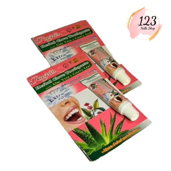 Rasyan Clove Toothpaste With Aloe Vera & Guava Leaf ยาสีฟันสมุนไพร สูตรกานพลู ผสมว่านห่าง&ใบฝรั่ง 3 