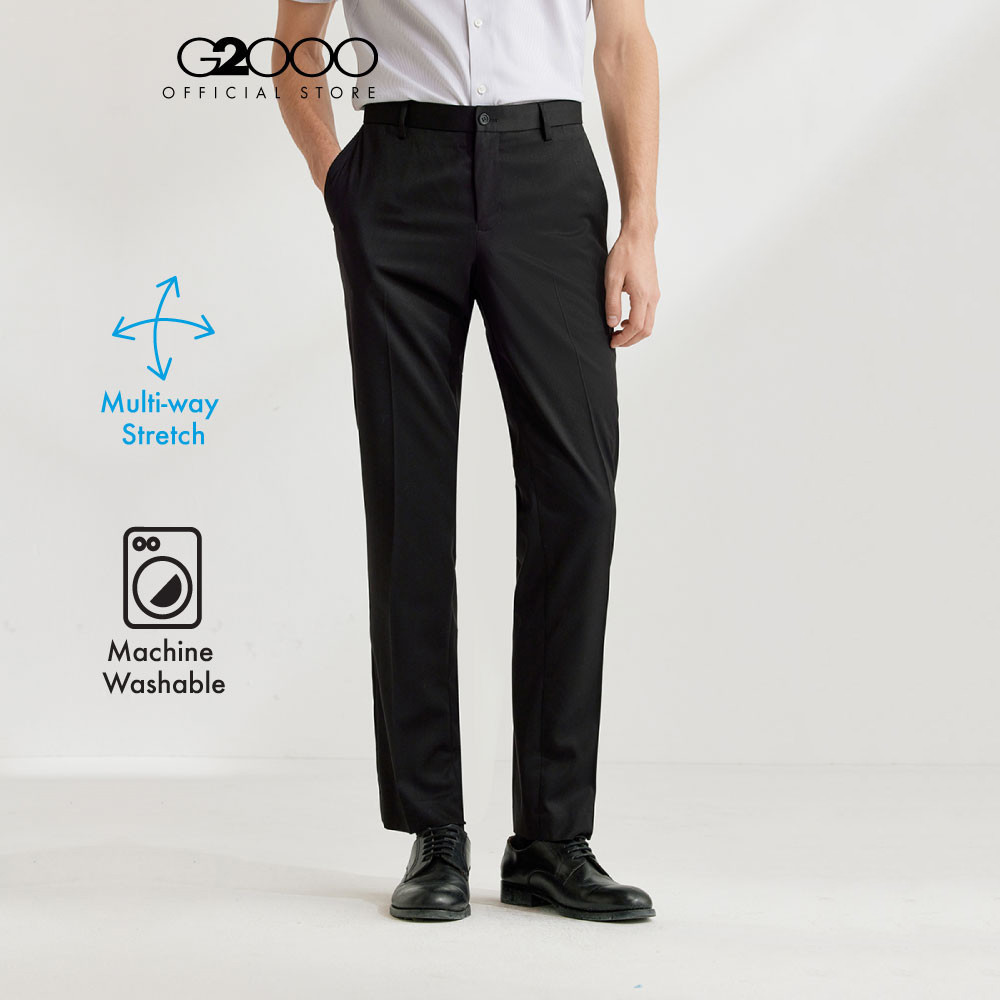 G2000 กางเกงขายาวแบบทางการสำหรับผู้ชาย ทรง Regular Fit รุ่น 4115362199 BACK