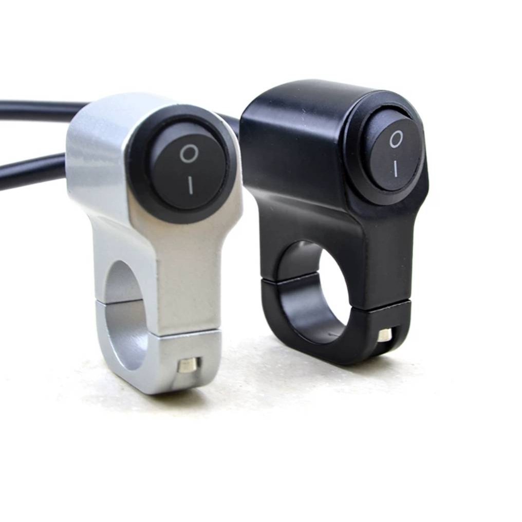 สวิตซ์ 3 ทาง ON-OFF-ON ติดแฮนด์ มอเตอร์ไซค์ สวิทซ์ ไฟสปอร์ตไลต์ ไว้ทำ ไฟ สูง ต่ำ สองเสต็ป ไฟสปอร์ตไลท์ LED 1คู่ (xx35)