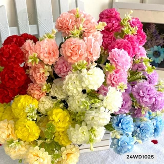 มินิมัมแซมดอกแก้ว 5ก้าน10ดอก ขนาดความยาว35cm.หน้าดอก5cm. ตกแต่งบ้าน