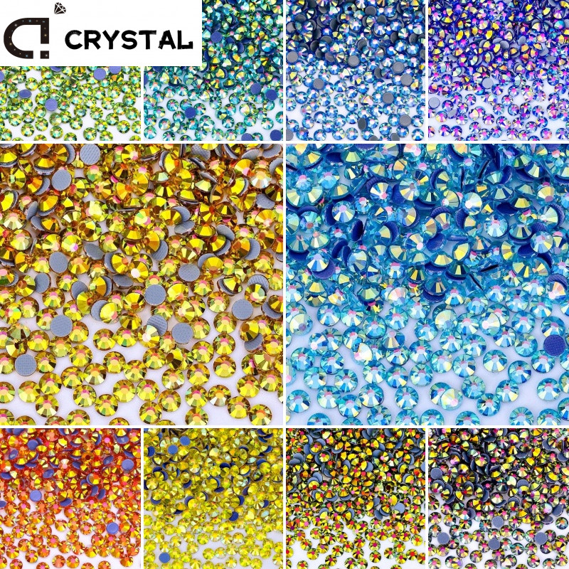 1440pcs Shimmer AB Hot Fix Rhinestone คริสตัล Super Glitter Strass เหล็กบน Rhinestones สําหรับเสื้อผ้า DIY ตกแต่ง