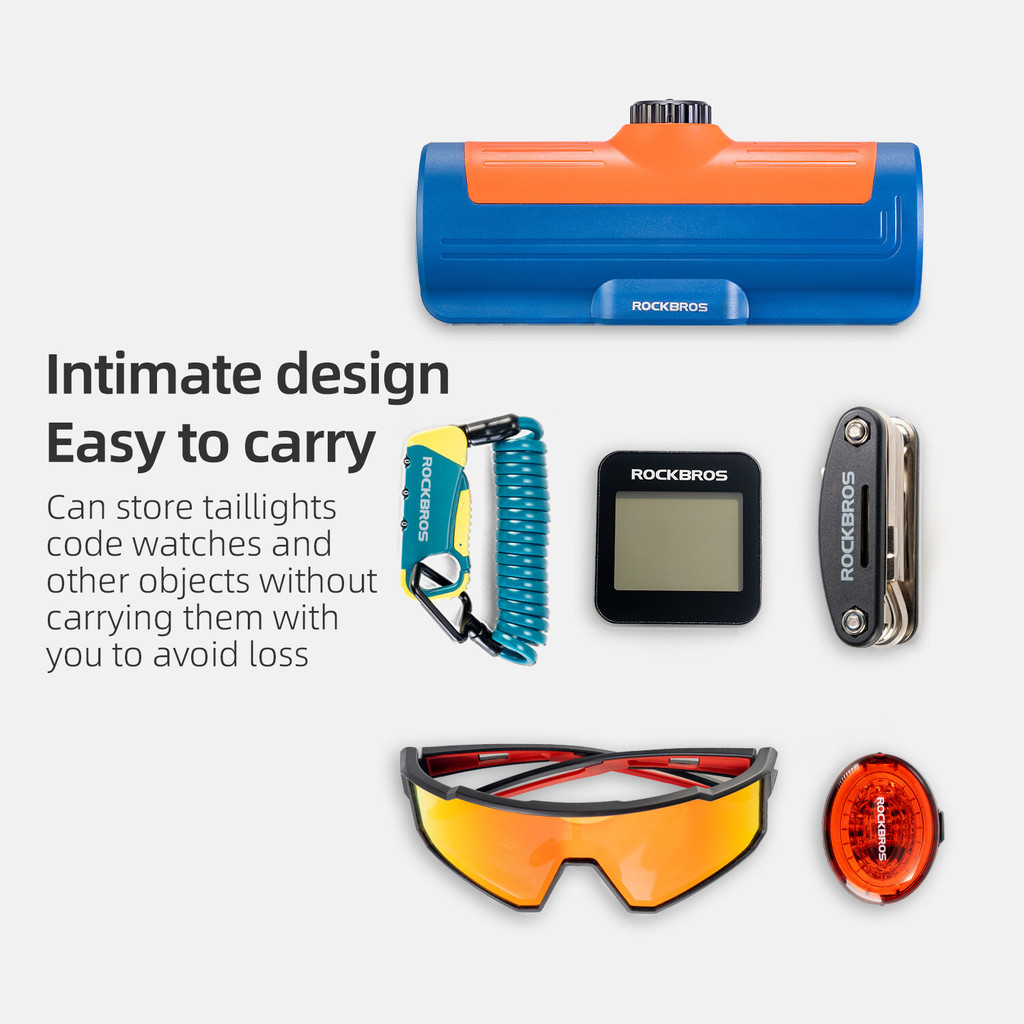 Rockbros รหัสผ่านกล่องเก็บ MTB จักรยานเสือหมอบหลอดปลอดภัยกระเป๋าขนาดใหญ่ความจุ Hard Sheel ขี่กุญแจ Anti-Theft ประเภทโรตารี่กระเป๋าอุปกรณ์จักรยาน - รูปที่ 5