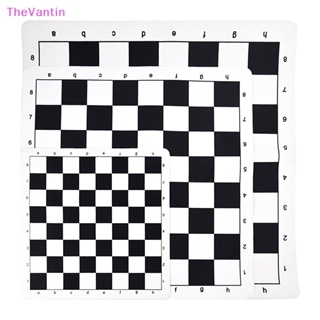 Thevantin กระดานหมากรุก หนัง PU นิ่ม ขนาด 43 ซม. 51 ซม. สีดํา และสีขาว แบบพกพา เพื่อการเรียนรู้ สําหรับเด็ก