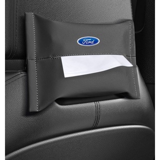 FORD LOGO tissue box MUSTANG F-150 Fiesta FOCUS ESCAPE EDGE EXPLORER Expedition mendeo car seat rear hanging paper bag handrail box strap leather storage bag