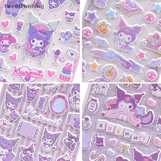 Tw Sanrio สติกเกอร์โฟม ลายการ์ตูนกระต่ายน่ารัก 3D สีม่วง สําหรับตกแต่ง