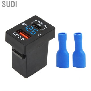 Sudi Car  Socket QC 3.0 Fast Charge 12-24V Voltage Display for Cars Motorcycles Motorhomes Power Outlet