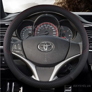 ปลอกหนังหุ้มพวงมาลัยรถยนต์ ไมโครไฟเบอร์ อุปกรณ์เสริม สําหรับ Toyota Yaris Vios 2014 2015 2016 2017 2018