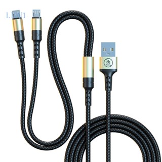 Lidu1 2 in 1 สายชาร์จ Micro USB คู่ ชาร์จเร็ว สําหรับโทรศัพท์มือถือ 1 5 เมตร