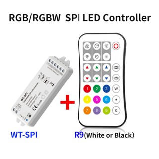 Wt-spi Tuya รีโมตควบคุม Wifi LED 5V-24VDC 12V 2.4G RF SPI R9 สําหรับแถบไฟ WS2811 WS2812 WS2815 UCS1903 Pixel RGB RGBW