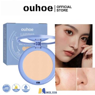 Ouhoe แป้งกันน้ำ Flawless Lasting All-day Oil Control แป้งขนาดกะทัดรัดธรรมชาติน้ำหนักเบา Sweatproof Whitening MOLISA