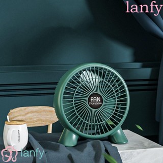 Lanfy พัดลมตั้งโต๊ะ พลาสติก เสียงเงียบ ชาร์จ USB สําหรับห้องนอน