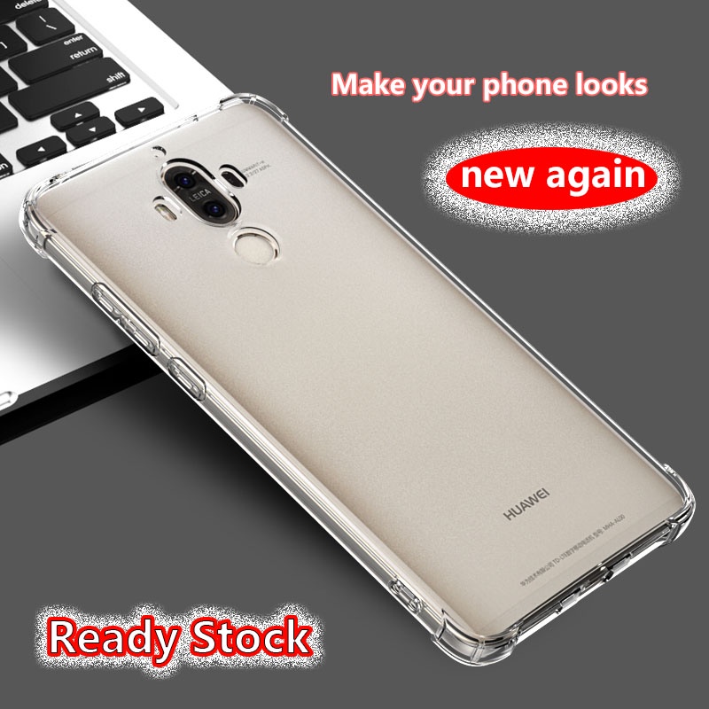 สําหรับ Huawei Mate 9 MHA-L29 MHA-L09 MHA-AL00 คริสตัลใส 4 มุมกันกระแทกยางนุ่ม Jelly กรณีเคสโทรศัพท์