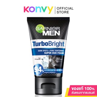 Garnier Turbo Bright Super Duo Foam 100ml โฟมล้างหน้าสำหรับผู้ชาย.