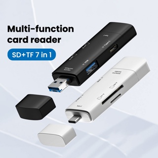 7-in-1 ตัวแปลงการ์ดรีดเดอร์ type-c การ์ด SD TF USB ความเร็วสูง อเนกประสงค์ สําหรับคอมพิวเตอร์ โน้ตบุ๊ก