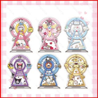 Yb1 โมเดลฟิกเกอร์อนิเมะ Sanrio Kuromi Melody Ferris Wheel Plate Holder Purin KT Cinnamoroll สําหรับตกแต่งบ้าน