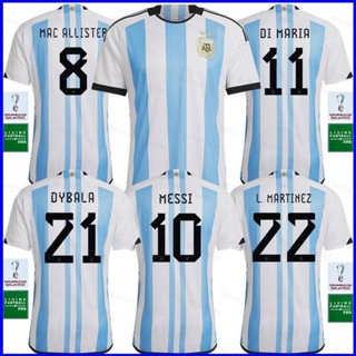 เสื้อกีฬาแขนสั้น ลายทีมชาติฟุตบอล Argentina GP1 22-23 World Cup Messi Di Maria Martinez Dybala PG1