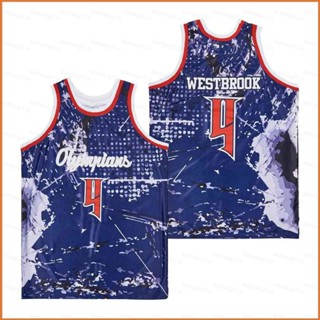 เสื้อกีฬาบาสเก็ตบอล ลายทีมชาติกองทัพเรือ No.4 Russell Westbrook พลัสไซซ์ สําหรับผู้ชาย และผู้หญิง