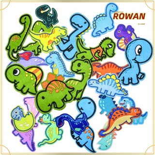 Rowans แผ่นแพทช์เหล็ก ลายไดโนเสาร์น่ารัก DIY สําหรับตกแต่งกางเกง 26 ชิ้น