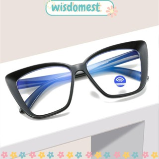 WISDOMEST แว่นตาป้องกันรังสียูวี แสงสีฟ้า สีพื้น แว่นตาคอมพิวเตอร์ แฟชั่น ใส PC กรอบแว่นตาออปติคอล เบาพิเศษ สําหรับผู้หญิง