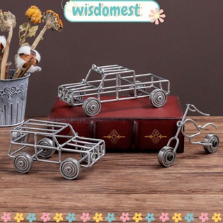 Wisdomest โมเดลรถปิ๊กอัพ SUV งานฝีมือ เหล็กดัด สําหรับตกแต่งบ้าน รถจักรยานยนต์