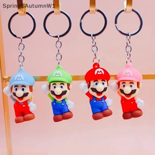 [SpringSAutumnW] พวงกุญแจ จี้ฟิกเกอร์ Super Mario Bros สําหรับห้อยกระเป๋า