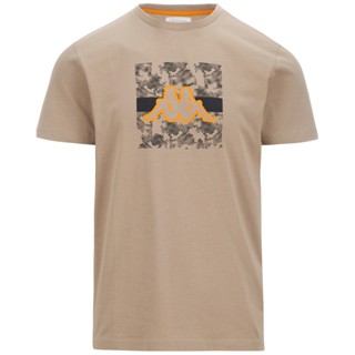 เสื้อยืด รุ่น LOGO GRAMI Beige Camel-Orange Marigold