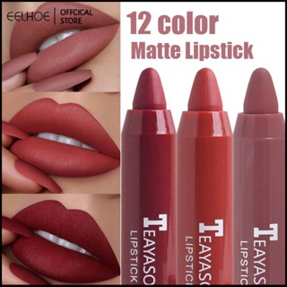 12 สีเซ็กซี่ Matte ลิปสติก Waterproof Long Lasting Color Rendering Non-stick Velvet Lips Liner ดินสอผู้หญิงแต่งหน้าเครื่องสำอาง-eelhoe