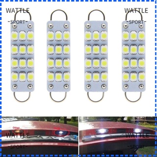 Wattle หลอดไฟอ่านหนังสือ LED DC12V COB 3528 12SMD ไม่มีข้อผิดพลาด สีขาว สําหรับรถยนต์ 4 ชิ้น