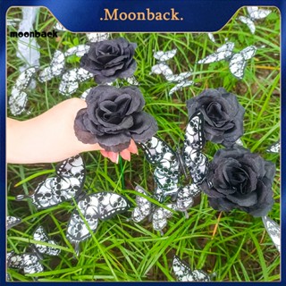 &lt;moonback&gt; ดอกกุหลาบสีดํา ทนทาน สําหรับตกแต่งสวน ปาร์ตี้ฮาโลวีน