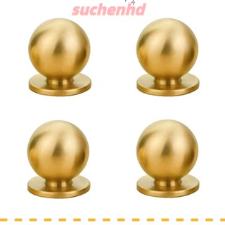 Suchenhd ลูกบิดทองเหลือง ทรงกลม 19 มม. สไตล์วินเทจ สําหรับลิ้นชัก ตู้เสื้อผ้า 4 ชิ้น