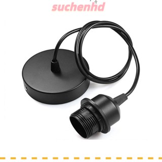 Suchenhd ฐานโคมไฟเพดาน เหล็ก E26 E27 1 เมตร สีดํา