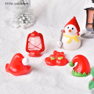 [little.coconut] หมวกต้นคริสต์มาสเรซิ่น รูปสโนว์แมนน่ารัก ขนาดเล็ก สําหรับตกแต่งสวน DIY