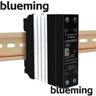 Blueming2 AC โซลิดสเตทรีเลย์ DC-AC 40A SSR โมดูลรีเลย์ฮีทซิงค์ สีดํา