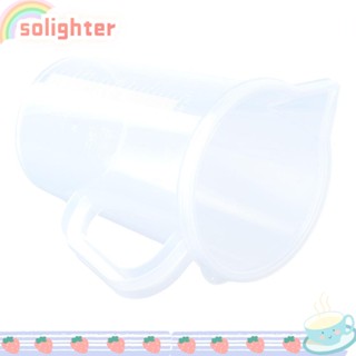 SOLIGHTER บีกเกอร์พลาสติก แบบหนา 1000 มล. พร้อมที่จับ จุน้ําได้เยอะ สําหรับห้องทดลองเคมี