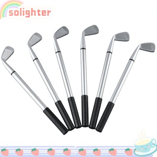 Solighter ปากกาลูกลื่นกอล์ฟ พลาสติก ขนาดเล็ก สีดํา สําหรับตกแต่งงานปาร์ตี้ 12 ชิ้น