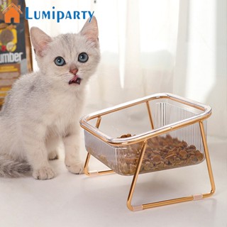 Lumiparty ชามใส่น้ํา แบบใส กันลื่น 15 องศา สําหรับสัตว์เลี้ยง สุนัข แมว