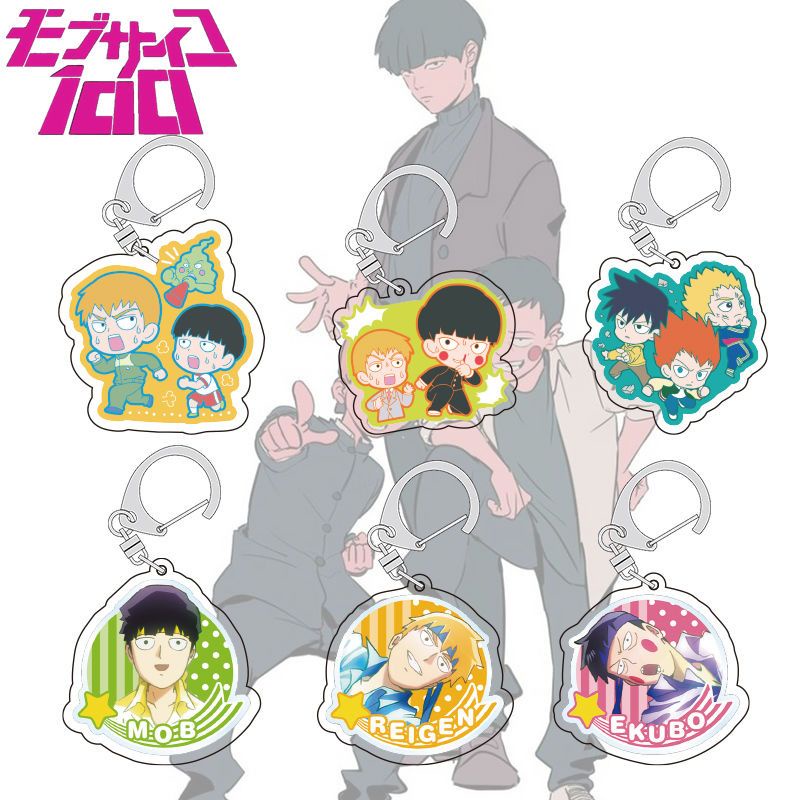 Mob Psycho อะนิเมะพวงกุญแจผู้หญิง Kageyama Shigeo Reigen Arataka Ekubo Key Chain Man น่ารักอะคริลิค