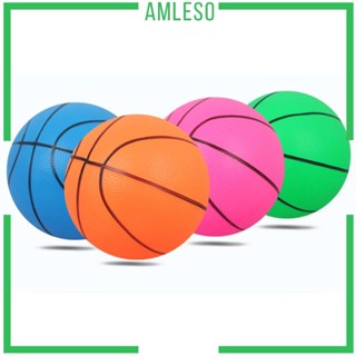 [Amleso] ลูกบาสเก็ตบอลเด้ง ขนาดเล็ก 6 นิ้ว สีส้ม ของเล่น ของขวัญ สําหรับในร่ม กลางแจ้ง