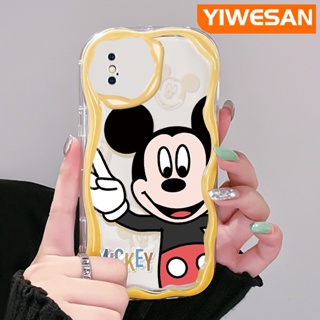 สําหรับ iPhone X Xs Xr Xs Max เคสการ์ตูนมิกกี้เมาส์น่ารัก ซิลิโคน เคสโทรศัพท์ ขอบคลื่น ที่มีสีสัน เนื้อครีม นุ่ม ใส เคส