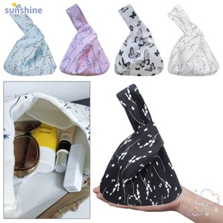 Ssunshine กระเป๋าถือ ผ้าแคนวาส หูหิ้ว ลายดอกไม้ หลายสไตล์ เรียบง่าย DIY สําหรับผู้หญิง