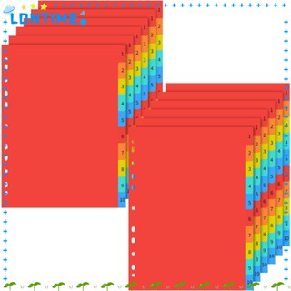 Lontime สันห่วงพลาสติก 11 รู 12 ชุด ขนาด A4 สีแดง สําหรับสํานักงาน