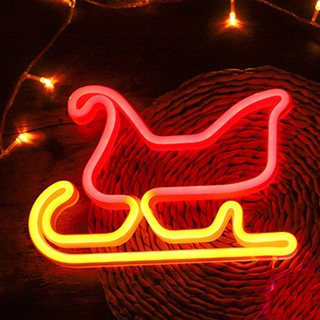 Christmas_ ป้ายไฟนีออน LED USB รูปเอฟเฟกต์ภาพที่สวยงาม สําหรับตกแต่งคริสต์มาส