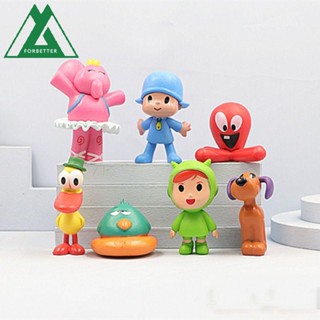 Forbetter โมเดลฟิกเกอร์ PVC รูปการ์ตูนเป็ด POCOYO ช้าง นก 7 ชิ้น ต่อชุด