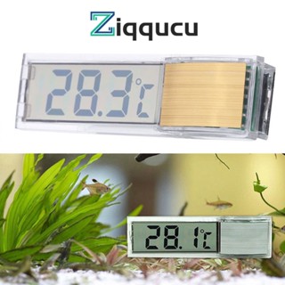 ZIQQUCU เครื่องวัดอุณหภูมิในร่มตู้ปลา 3D จอแสดงผล LCD