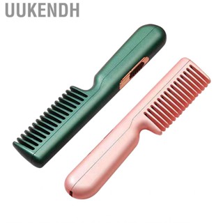 Uukendh Electric Hair Straightening Comb  Safe USB Straightener Portable Multifunction for Home Working