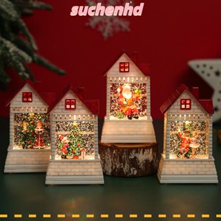 Suchenhd โคมไฟซานตาคลอส ใส่แครกเกอร์ ขนาดเล็ก สําหรับตกแต่งบ้าน คริสต์มาส