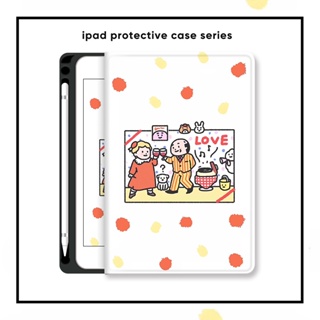 เคส ลายน่ารัก พร้อมช่องใส่ดินสอ สําหรับ Apple Ipad Air 5th Mini 1 2 3 4 5 6 2022 10th 9th 8th 7th 6th 5th 4th Pro 11 10.5 9.7 10.9 10.2 นิ้ว