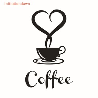 [Initiationdawn] สติกเกอร์ไวนิล รูปแก้วกาแฟ ลอกออกได้ สําหรับติดตกแต่งผนังห้องครัว DIY